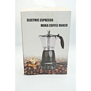 LaOion Electric Espresso Moka Coffee Maker | 6-Cup Aluminum Boiler with Safety V